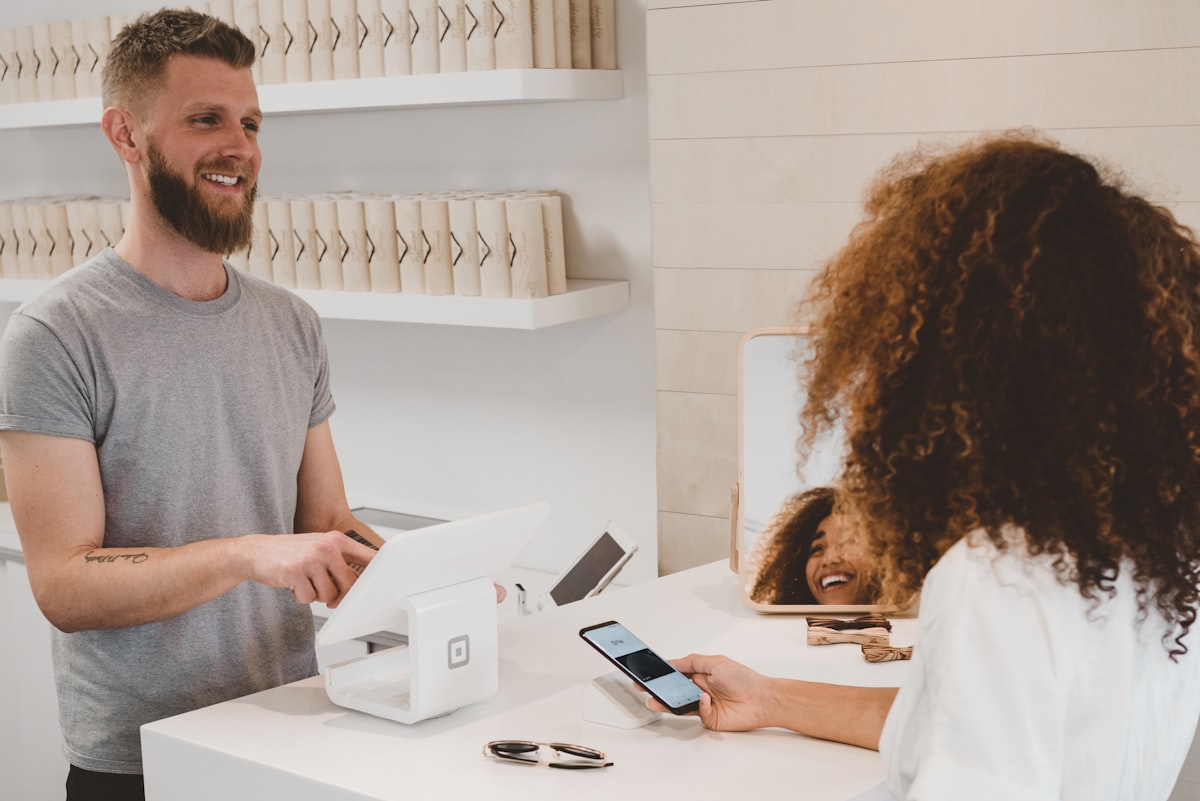 A merchant accepting a payment